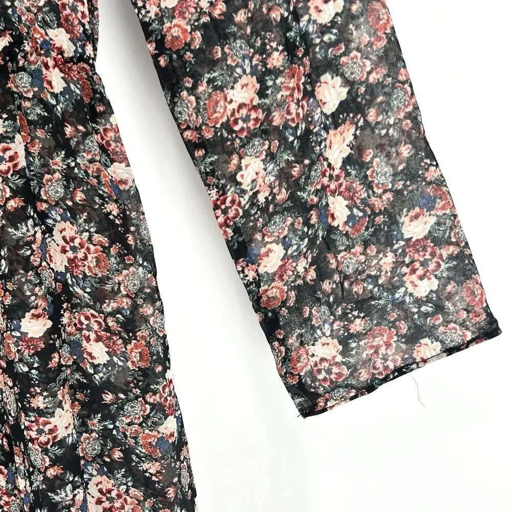 Zara Archive Moody Floral Front Slit Maxi Medium - Picture 12 of 12